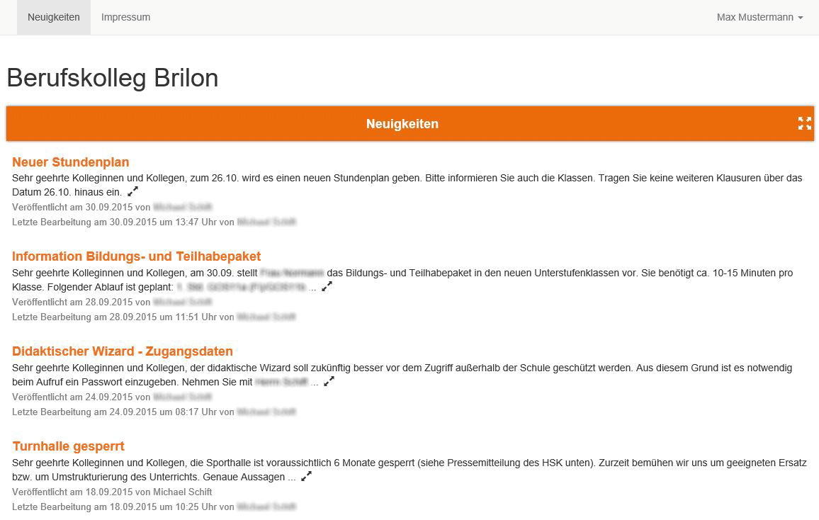 Screenshot Startseite